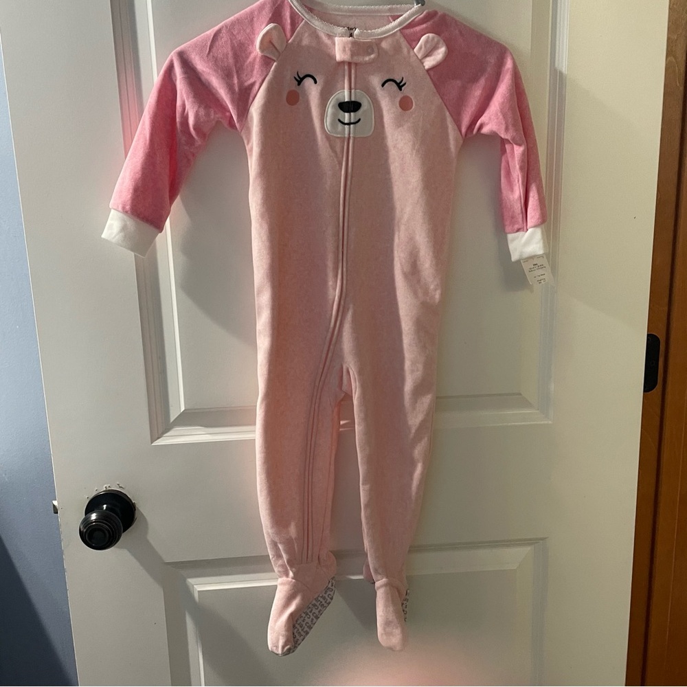 Carter's Pink Bear Footed Pajamas